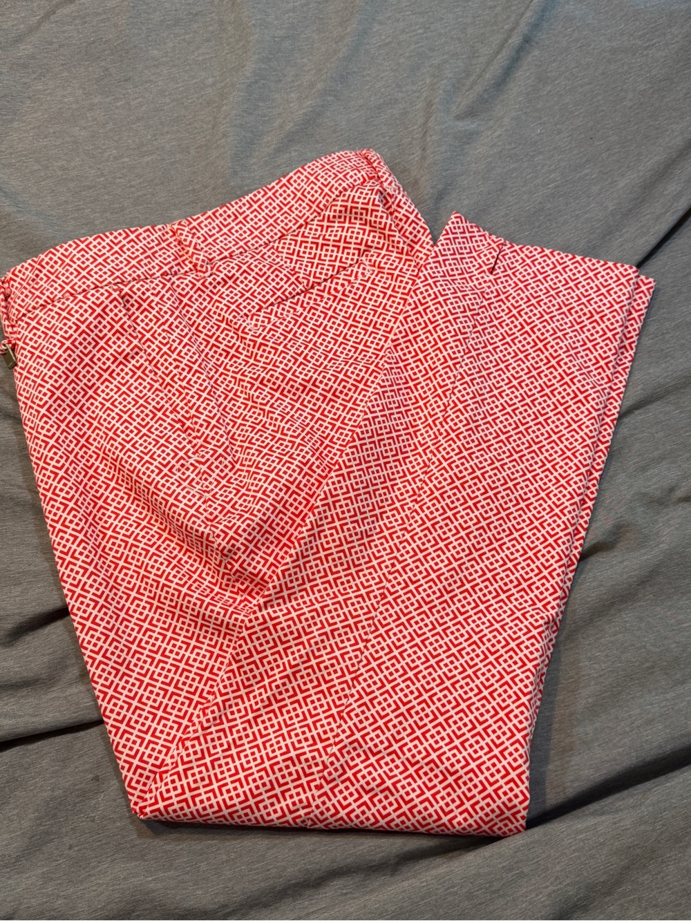 Men's Red Geometric Pattern Pants